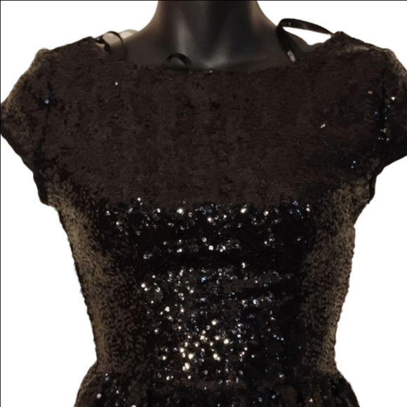 B darlin size 3/4 black sequin Y2K dress .Super sparkly for the holidays. - Picture 2 of 10